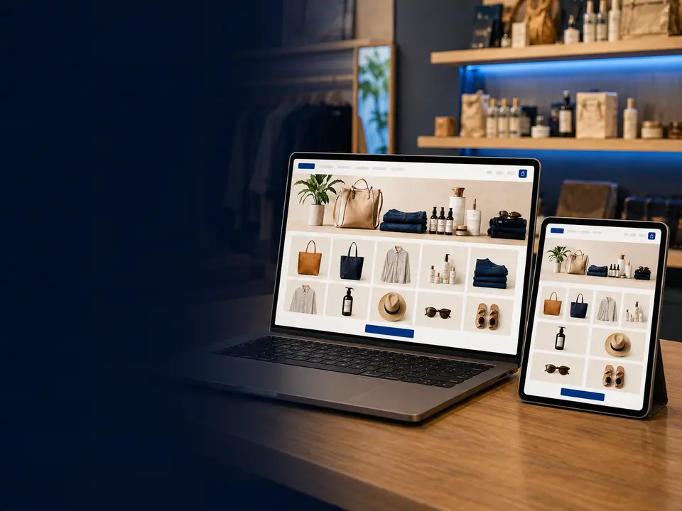 Una tienda online en un ordenador y una tablet